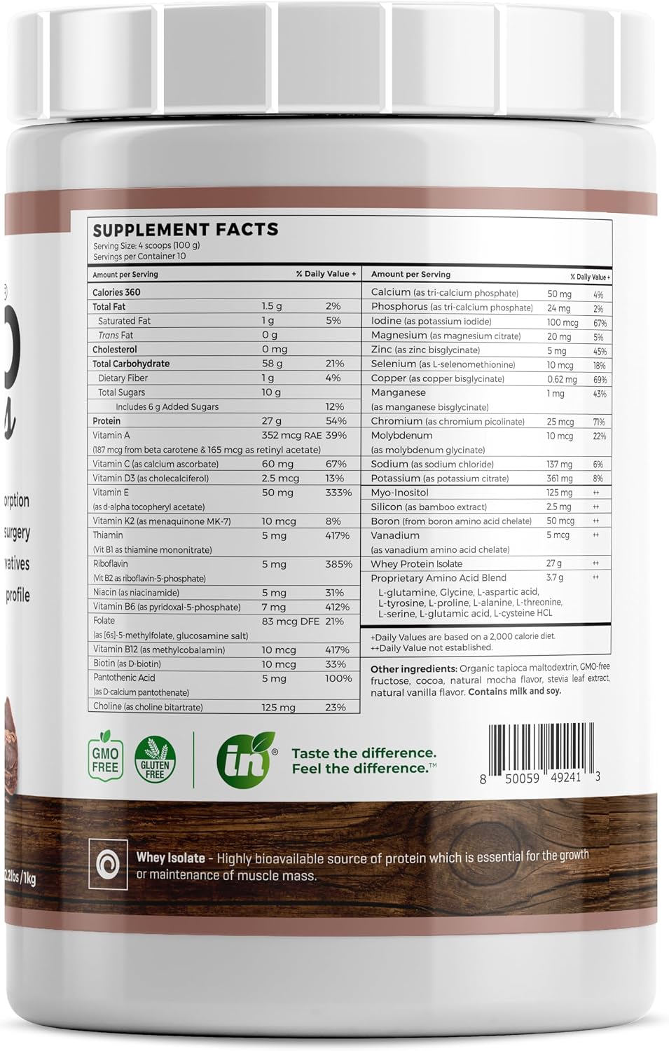 Isolate Protein - Diet Supplement for Improved Gut Health, Extra Nutritional Support, Non-GMO, Gluten-Free, Lactose-Free, Casein-Free (2.2 Lbs, Simply Vanilla)