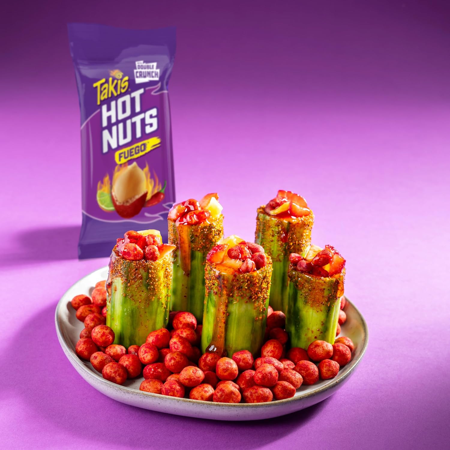 Takis Fuego Hot Nuts 12 pc / 3.2 oz Snack Size Box, Hot Chili Pepper & Lime Flavored Extreme Spicy Double-Crunch Peanuts