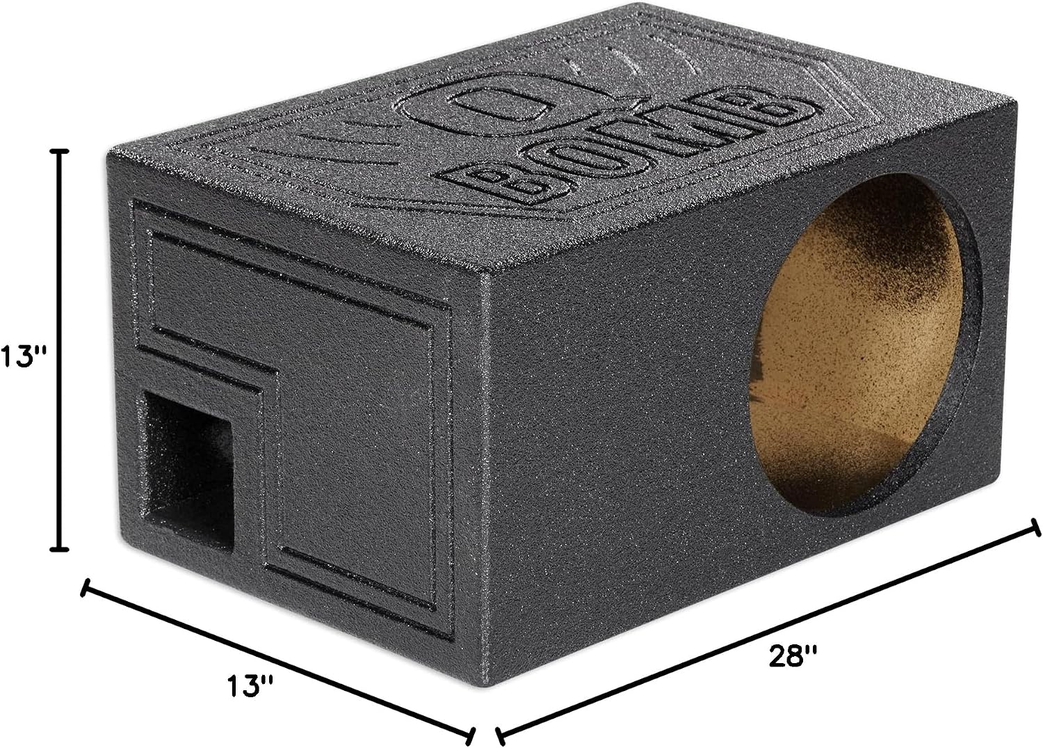 Rockville RQB10 Single 10" Vented Ported Subwoofer Sub Box Enclosure | 1.4 Cu Ft Air Space, Side Ported, 3/4" MDF, Bed Liner Finish, 39Hz Tuning