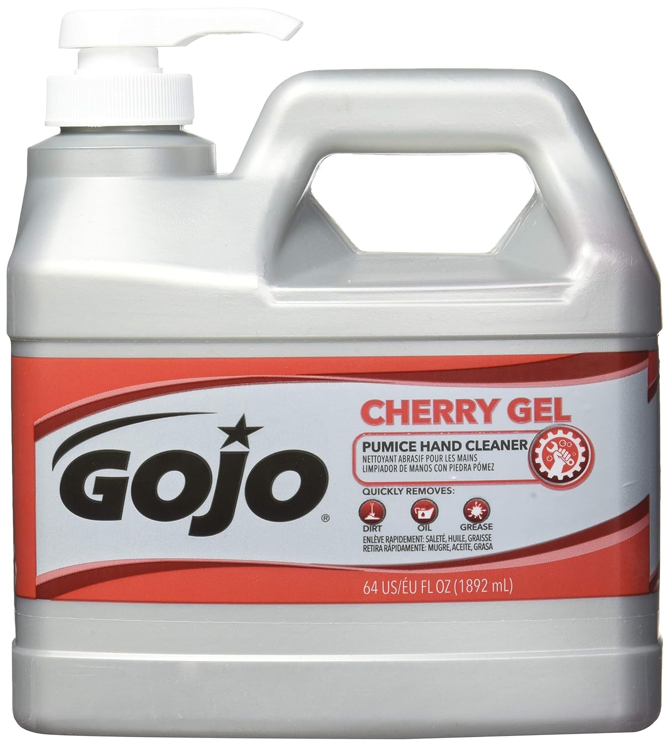 Gojo Cherry Gel Pumice Hand Cleaner, Pump Bottle, 1ct x 1 Gal - 2358-02