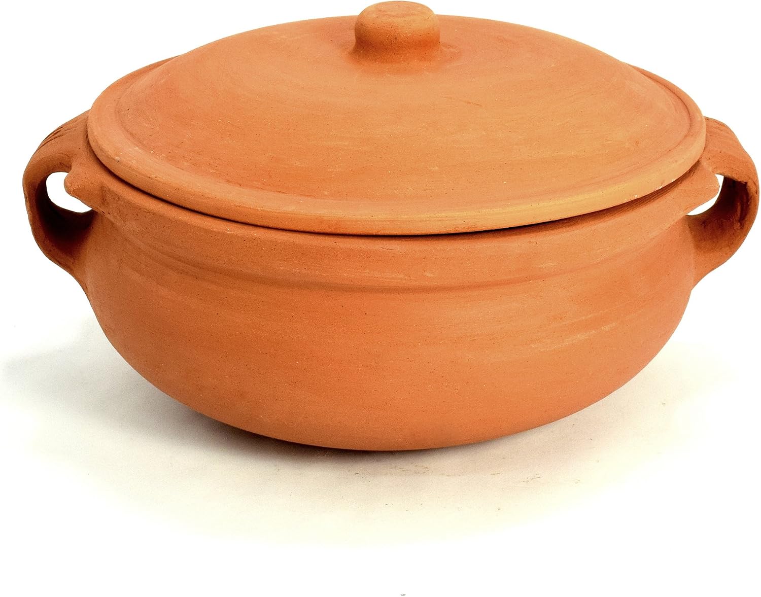 Ancient Cookware, Indian Clay Curry Pot, Medium, 8 Inch, 1.5 Quarts