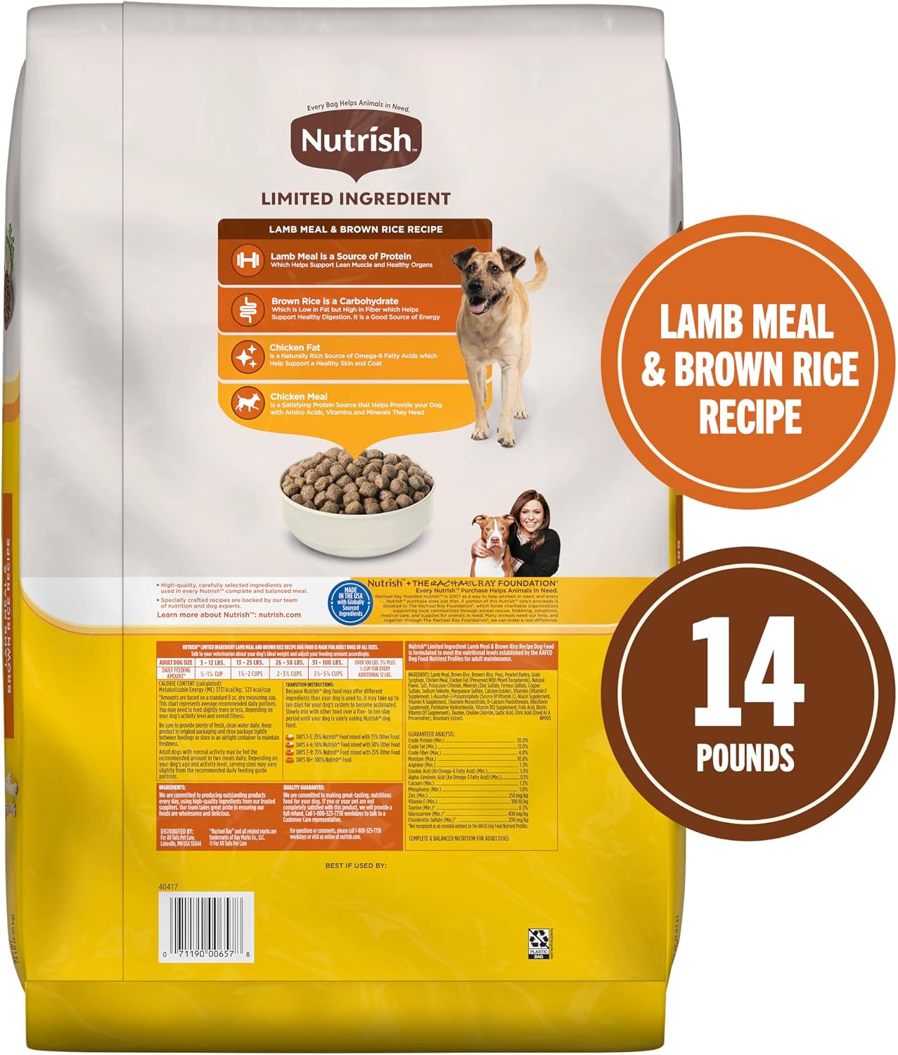 Nutrish Limited Ingredient Dry Dog Food, 6 lb. Bag, (Rachael Ray)