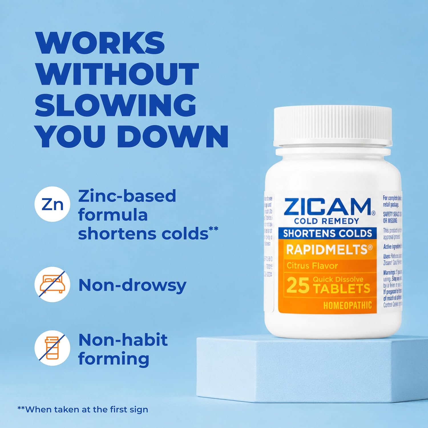 Zicam Cold Remedy RapidMelts, Citrus, 25 Count