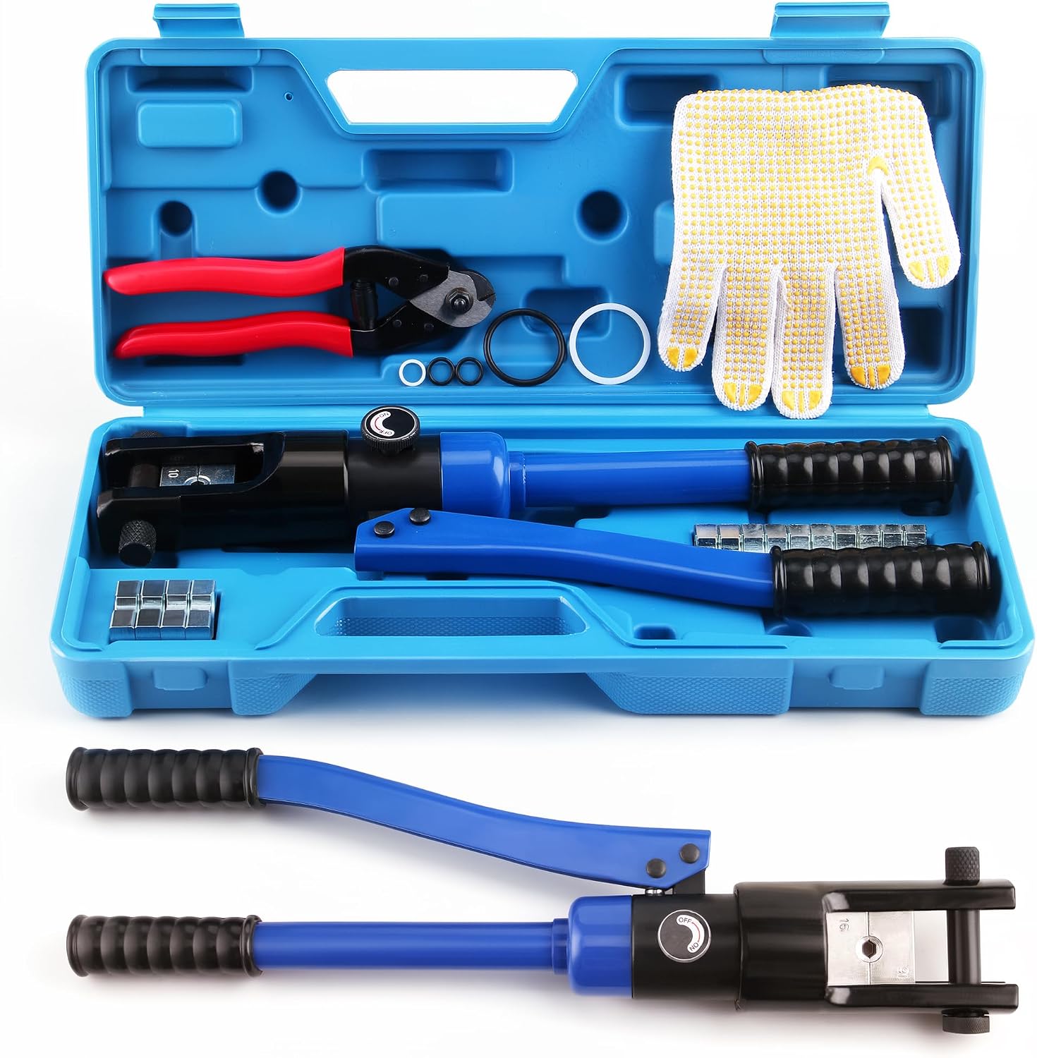 Lichamp 16 Packs Hydraulic Cable Lug Tool Set 6 AWG to 4 0 AWG with Case