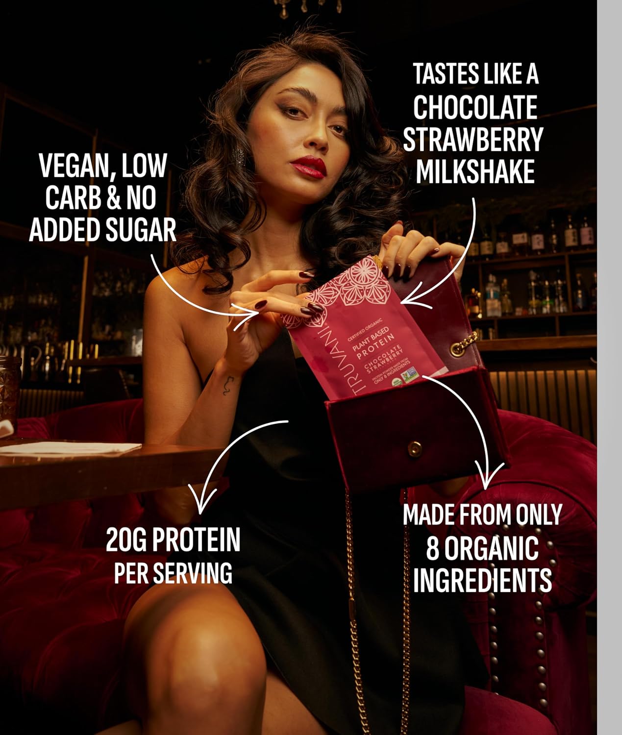 Truvani Organic Plant Based Protein Powder | Chocolate | 1 Serving