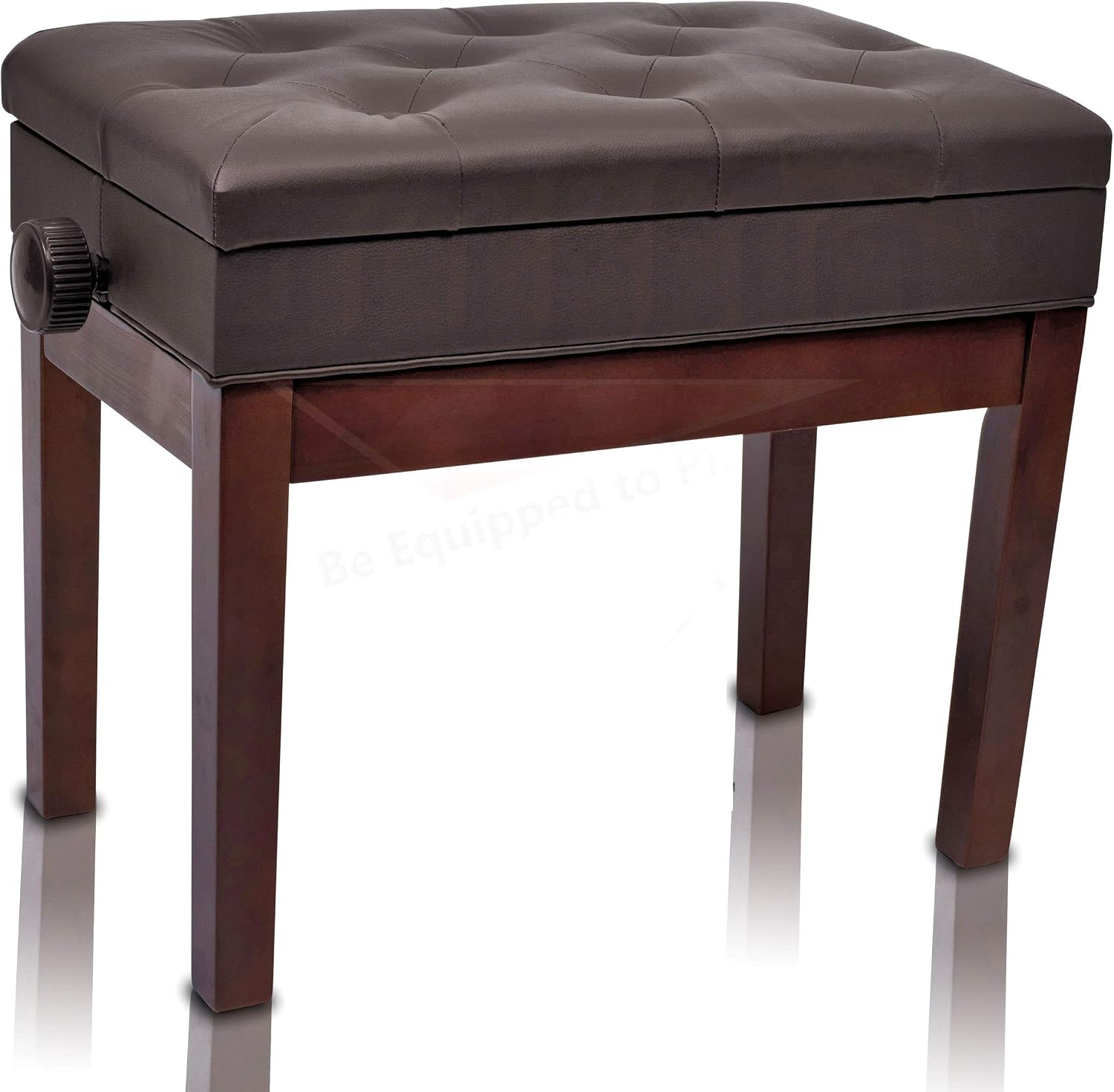 Griffin Adjustable Piano Bench (ErgonomicPRO-X Series) – Vintage Brown PU Leather, Keyboard Stool, Music Storage Seat for Home & Studio