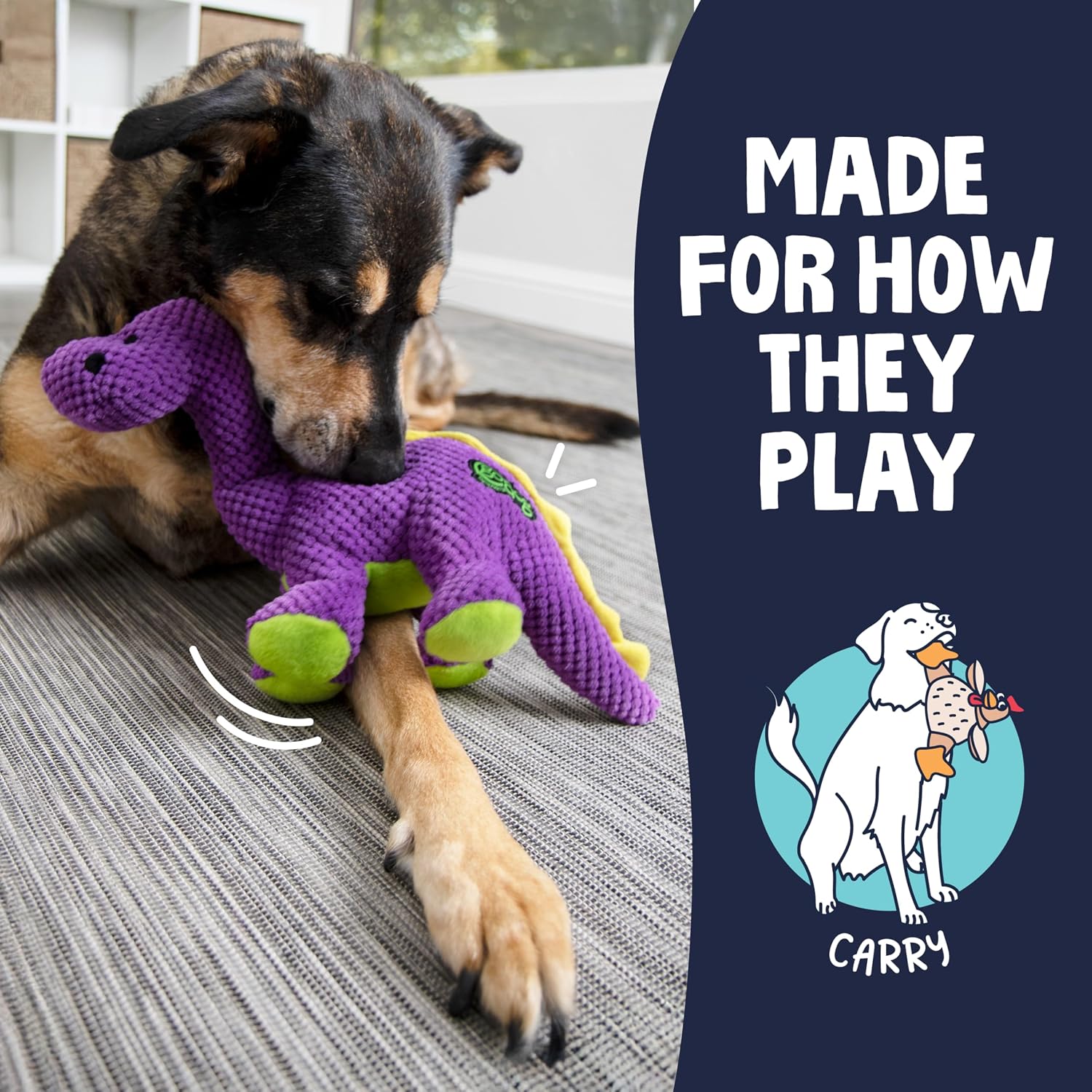 goDog Checkers Just for Me Skinny Cow Squeaky Plush Dog Toy, Chew Guard Technology - White, Mini
