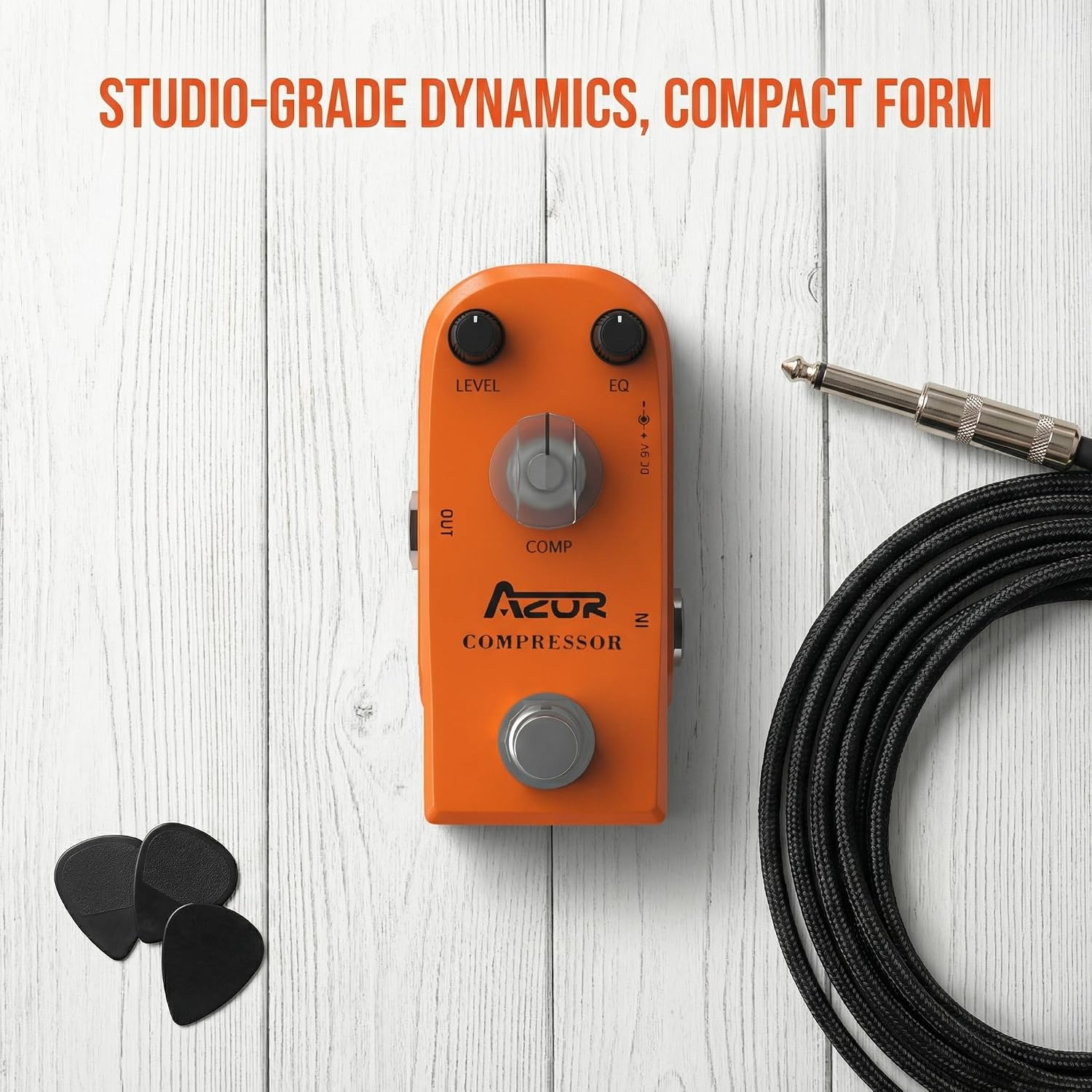 AZOR 5 Band Bass EQ Pedal, Aluminium Alloy True Bypass Equalizer Effect Pedal, Compact Mini Tone Control Pedal for Electric Bass Guitar