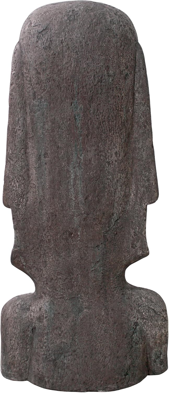 Design Toscano Easter Island Ahu Akivi Moai Monolith Garden Statue, Extra Large, 32 Inch, Cast Stone Resin, Grey Stone