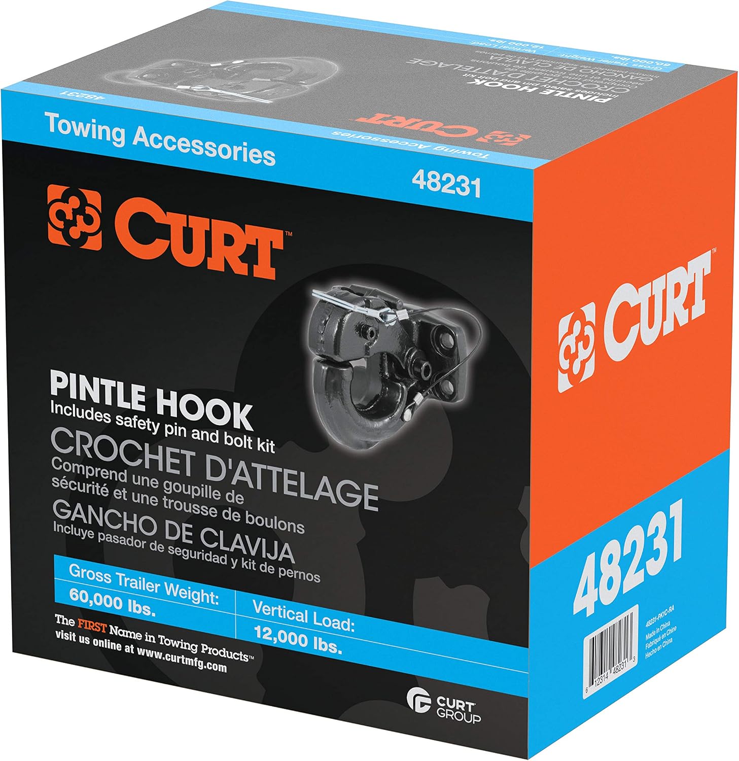 Pintle Hook (60,000 lbs., 2-1/2" or 3" Lunette Rings)