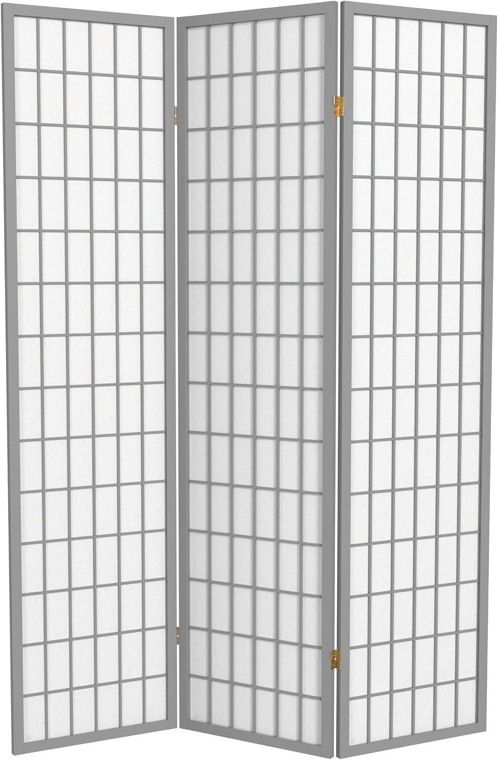 Red Lantern 6 ft. Tall Window Pane Shoji Screen - Walnut - 5 Panels
