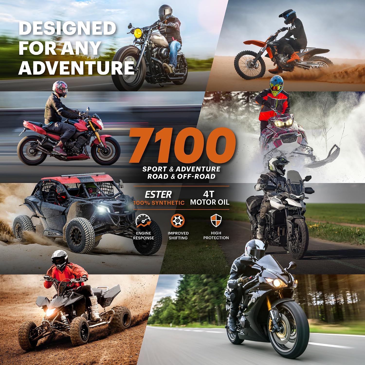 Motul 7100 4T 10W-30 Full Synthetic Motorcycle Oil - Ester Core Technology - API SP JASO MA2 Wet Clutch and DCT Safe - Engine Protection for Honda, Hero, TVS - 4 L