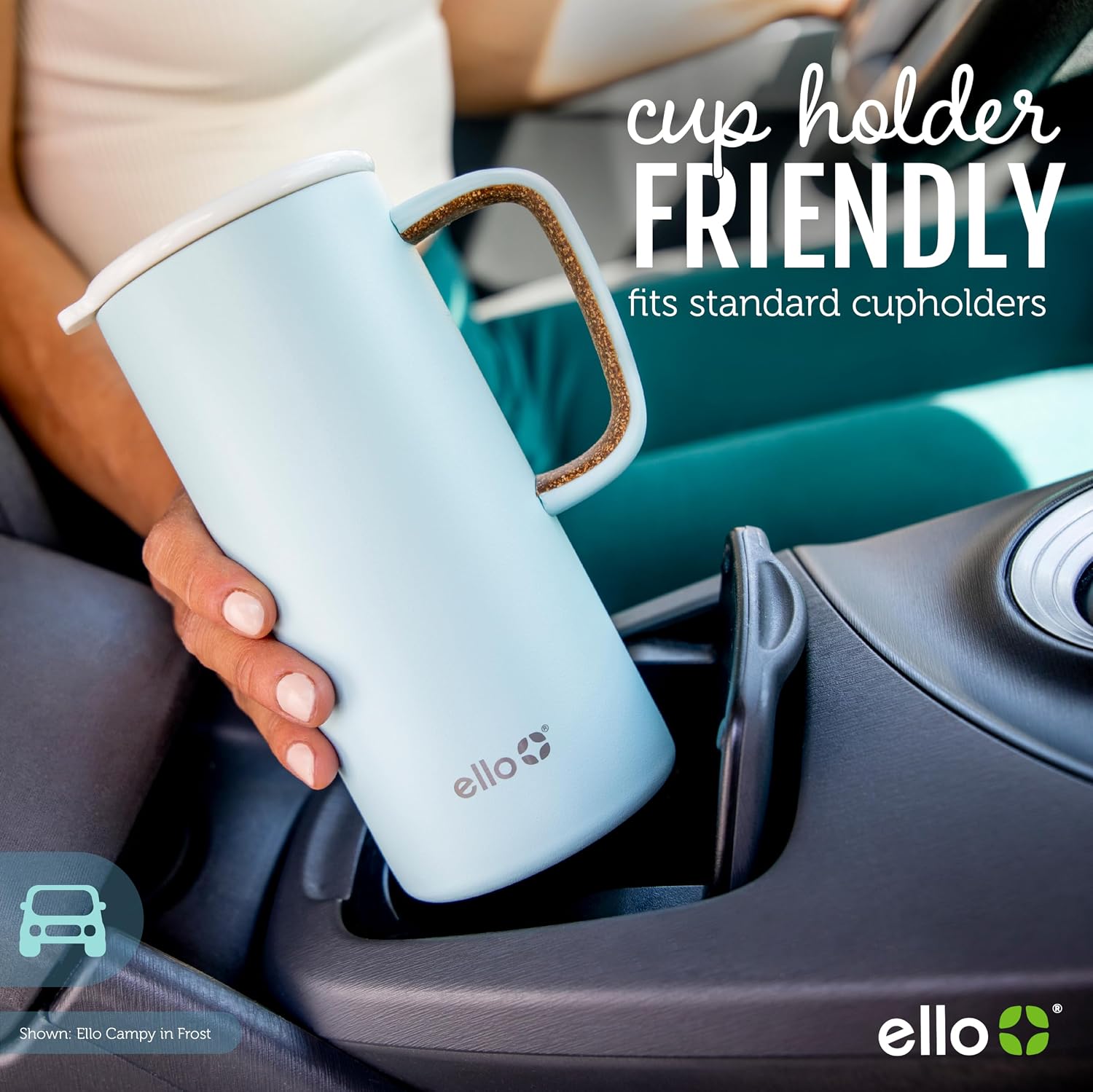 Ello Campy 18oz Insulated Stainless Steel Travel Mug with Handle, Avalon Sea