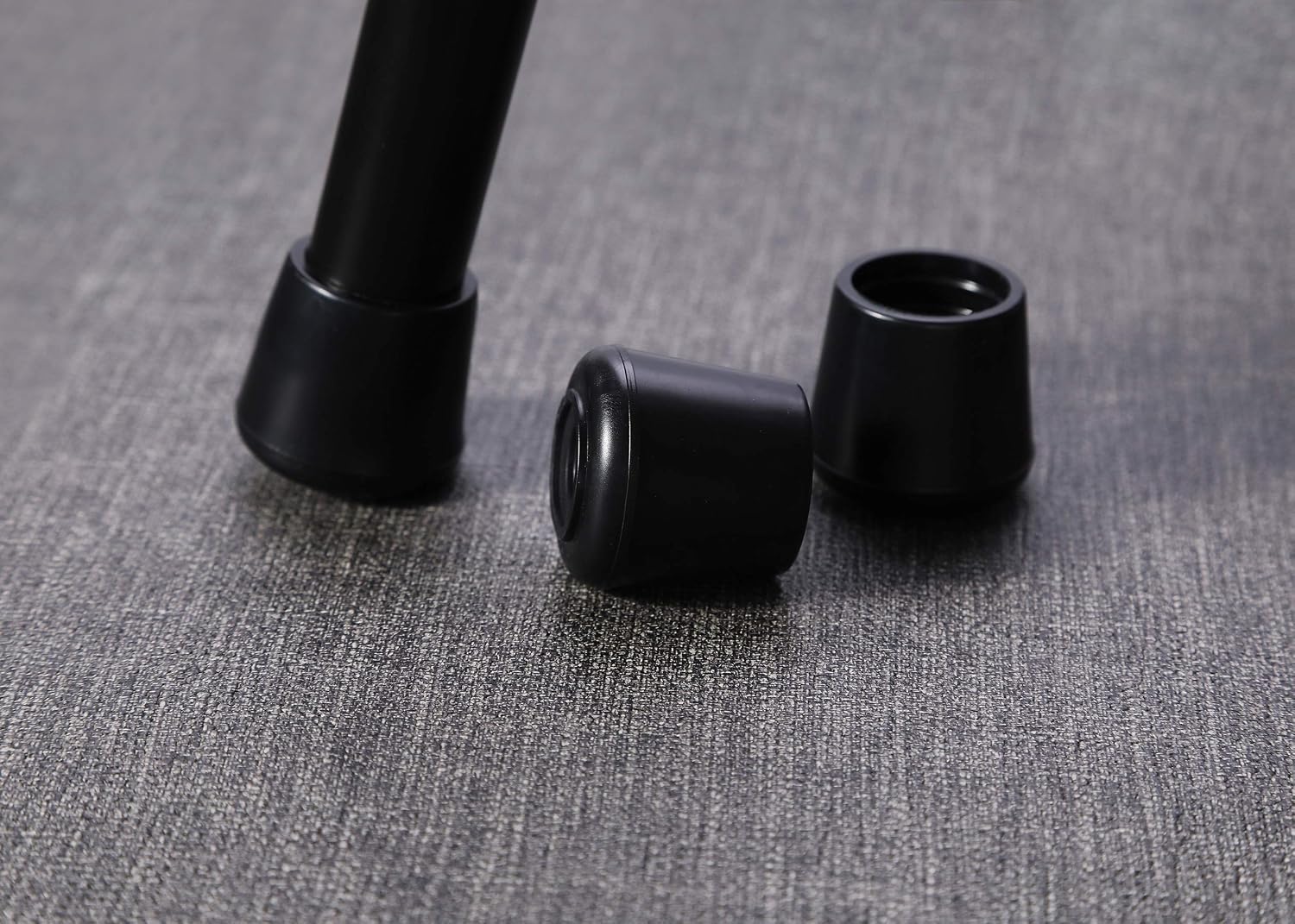 Furnigear Chair Leg Tips Caps Non-Slip Rubber Leg Tips 1-1/2” Inner Diameter Chair Leg Floor Protectors Round Black 4 Pack (Fit Round Diameter