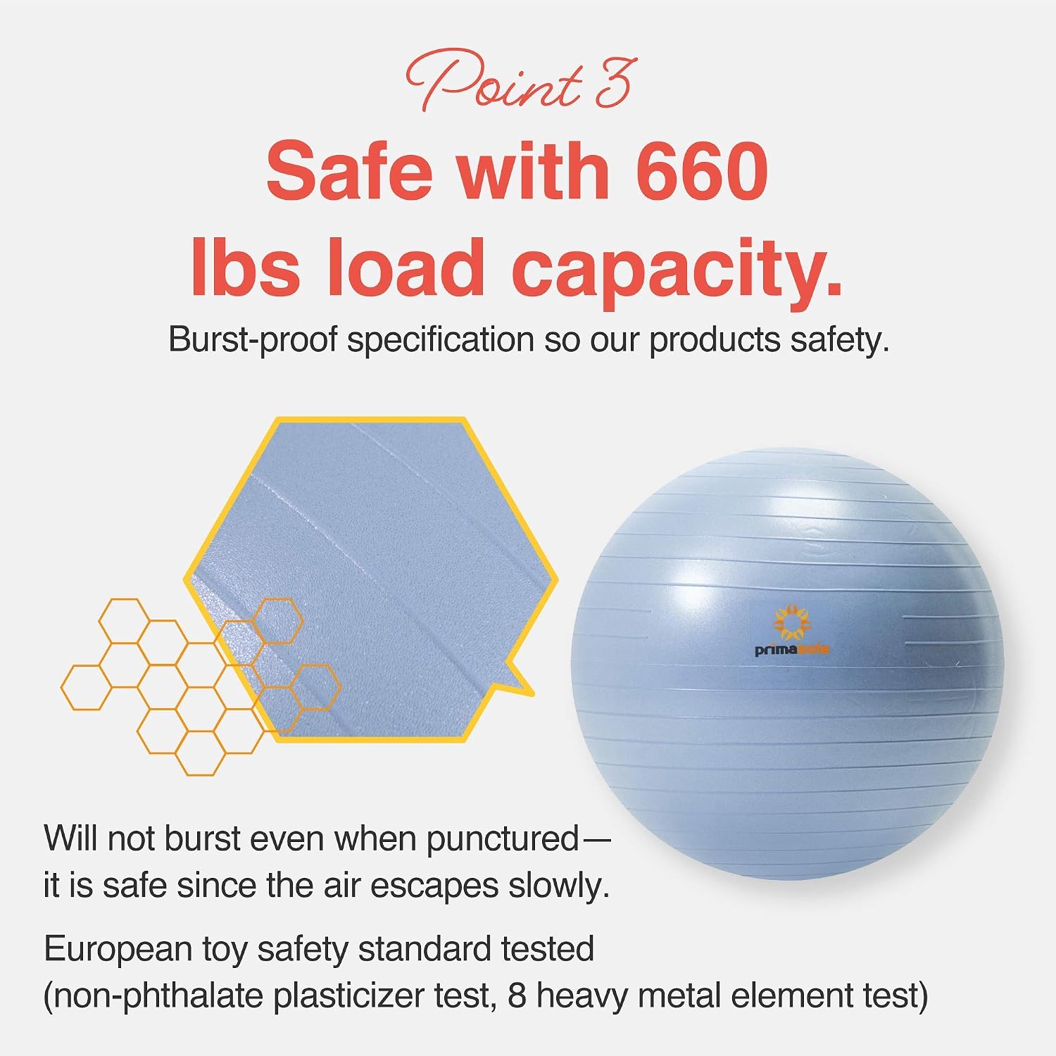 Primasole Exercise Ball for Balance Stability Fitness Workout Yoga Pilates at Home Office & Gym Birthing Ball for Pregnancy, Office Ball Chair