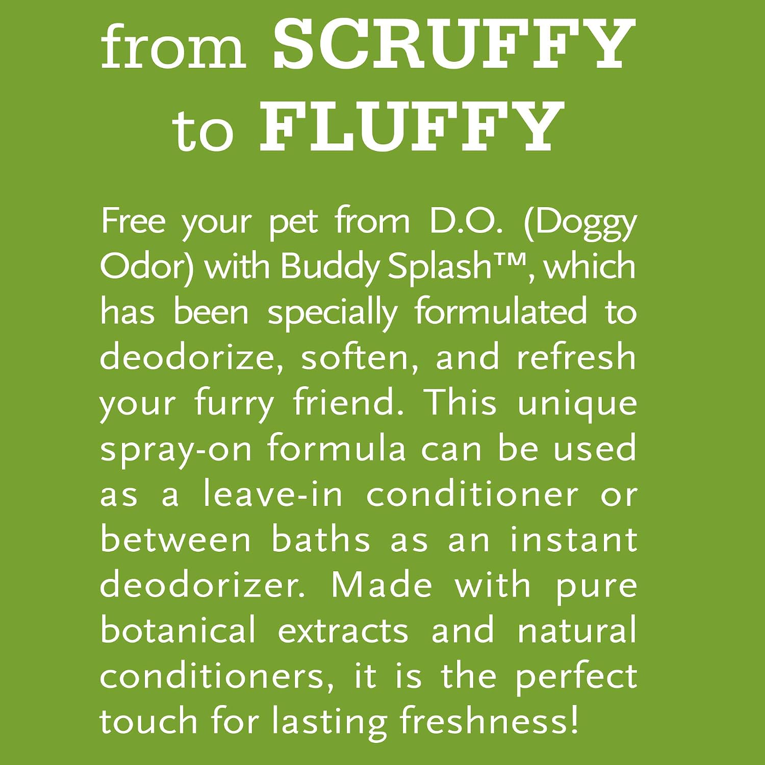Buddy Splash Spritzer & Conditioner for Dog Grooming, Lavender & Mint, 4 Oz. Bottle