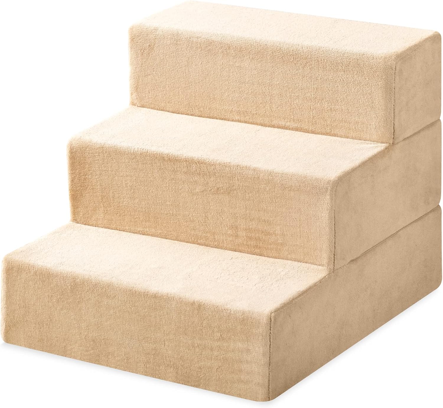 ZINUS Foam 13 Inch 2-Step Step Pet Stairs / Pet Ramp for Cats and Dogs, Extra Small, Beige
