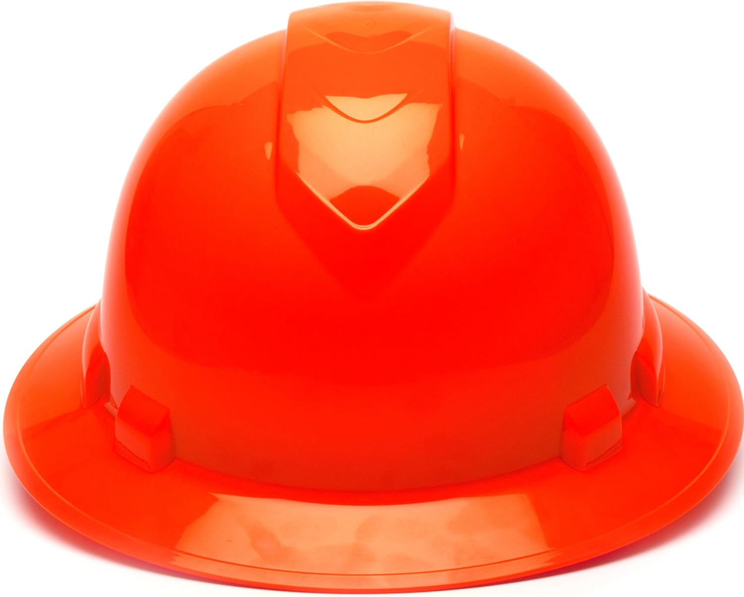 Pyramex Ridgeline Full Brim Hard Hat 4 Point Ratchet White | Full-brim sun & rain protection, HDPE shell, Ratchet suspension, Construction & utility, ANSI Z89.1 Type I Class C/G/E
