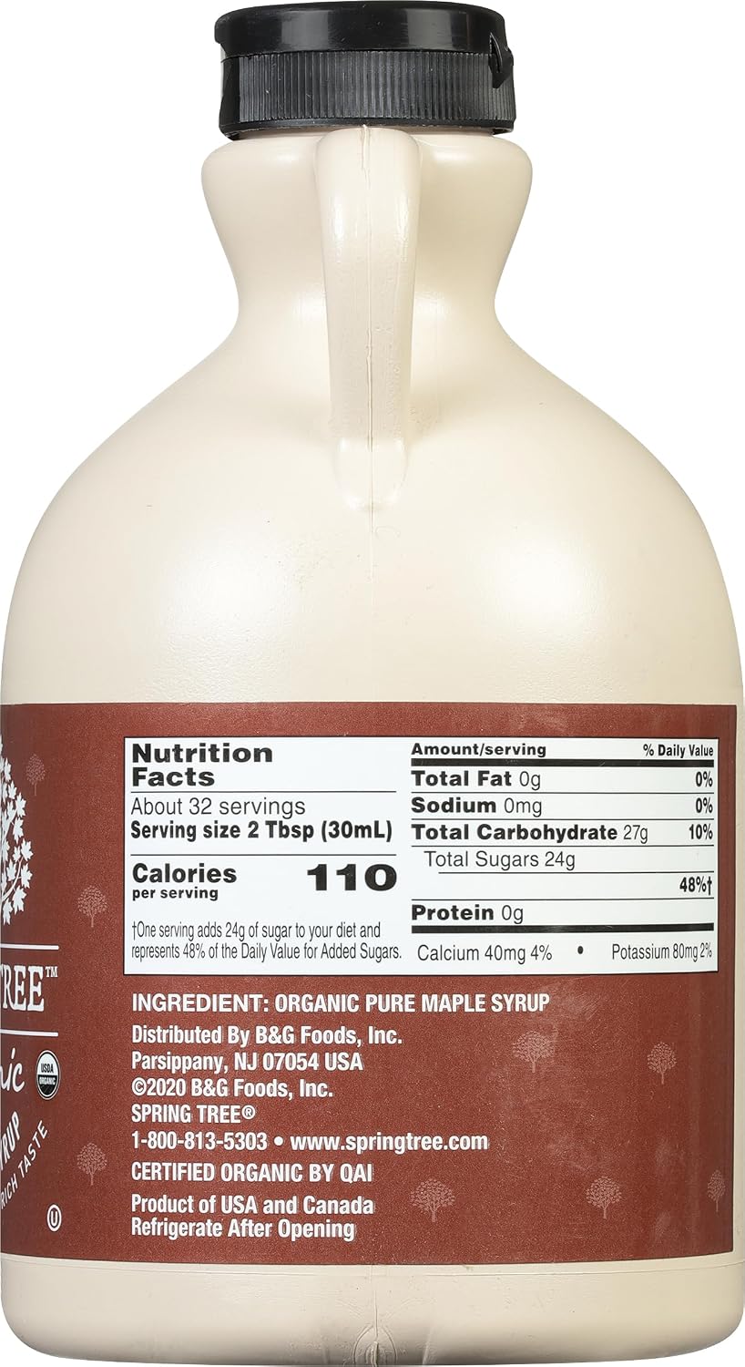 Spring Tree 100% Pure Organic Maple Syrup, 32 Ounce