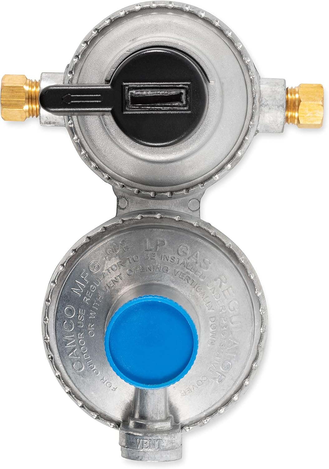 Camco Propane Double-Stage Auto-Changeover Regulator | Features Auto Switch Over from Empty to Full Propane Tank | Ideal for Refilling Propane