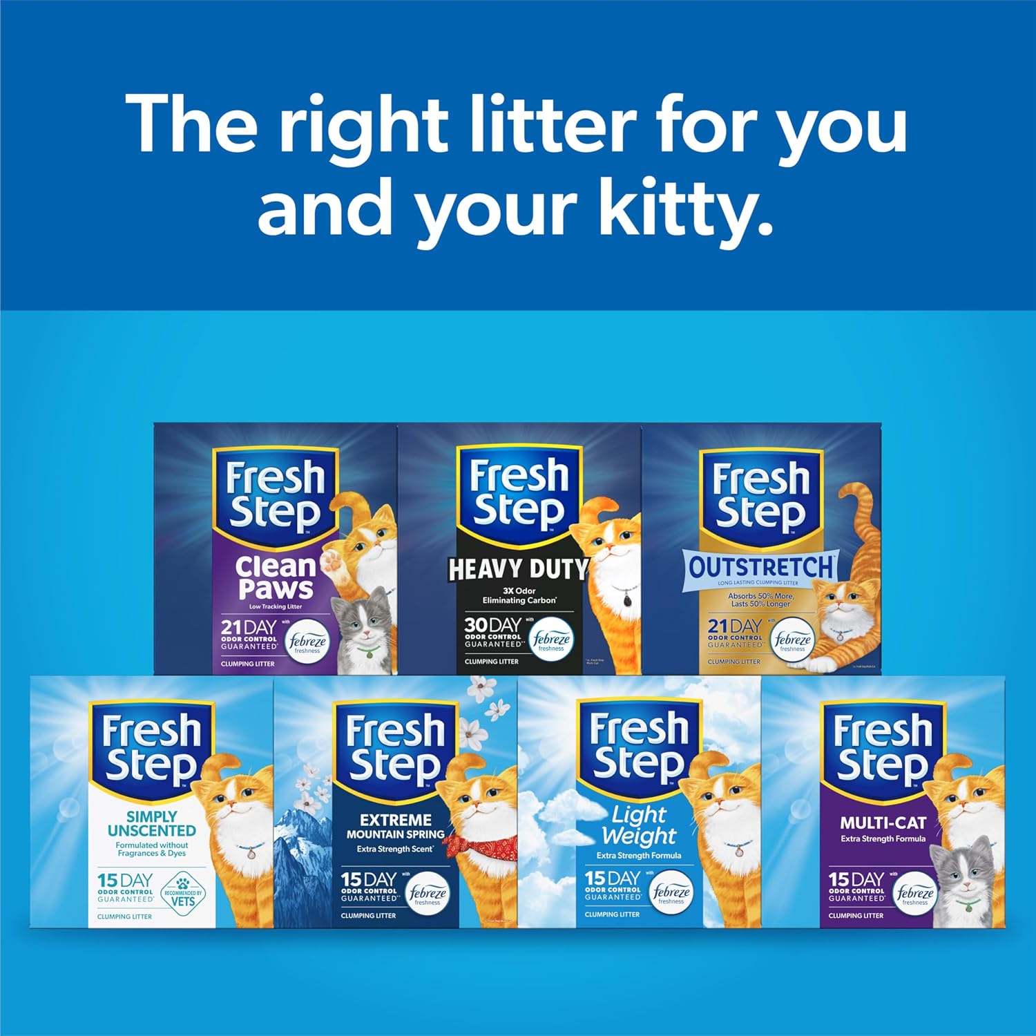 Fresh Step Extreme Clump Multi Cat Clumping Cat Litter, 14 lb. | Forms Tight Clumps, Easy To Scoop, Scented, Ammonia Block Technology, Low Dust, Compatible with Most Auto Litter Boxes