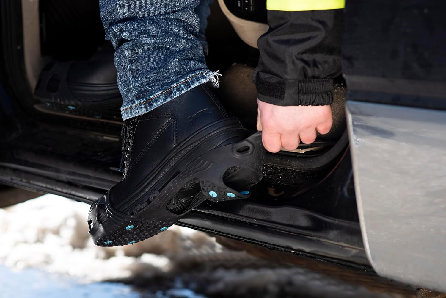 Due North All Purpose Industrial Ice Cleats for Men & Women - Traction Aids for Walking & Working on Snow/Ice - 16 Spikes