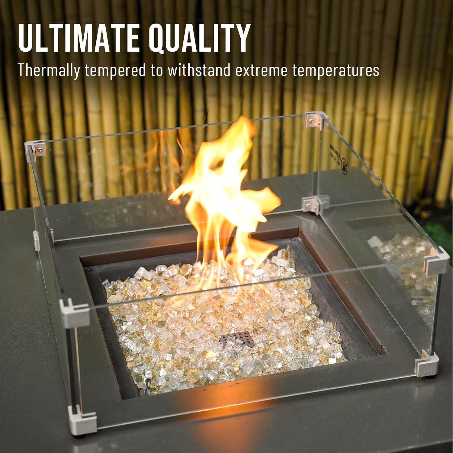 Skyflame Aqua Blue Fire Pit Glass for Propane Gas Fireplace, 10LB