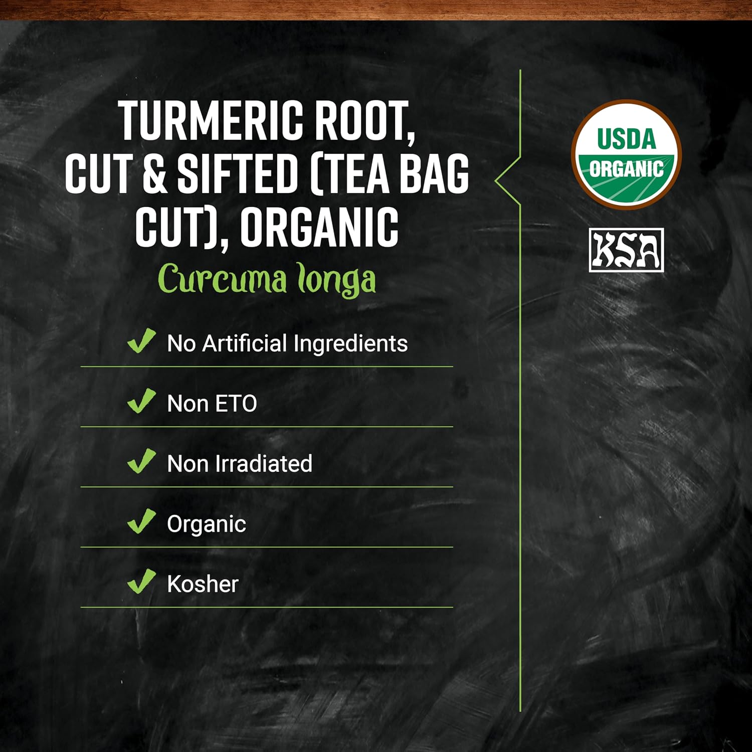 Frontier Co-op Organic Turmeric Root (Tea Bag Cut) Cut and Sifted, 16 Oz, Bulk Bag, Kosher Certified - For Pickling Brines and Brewed Tea