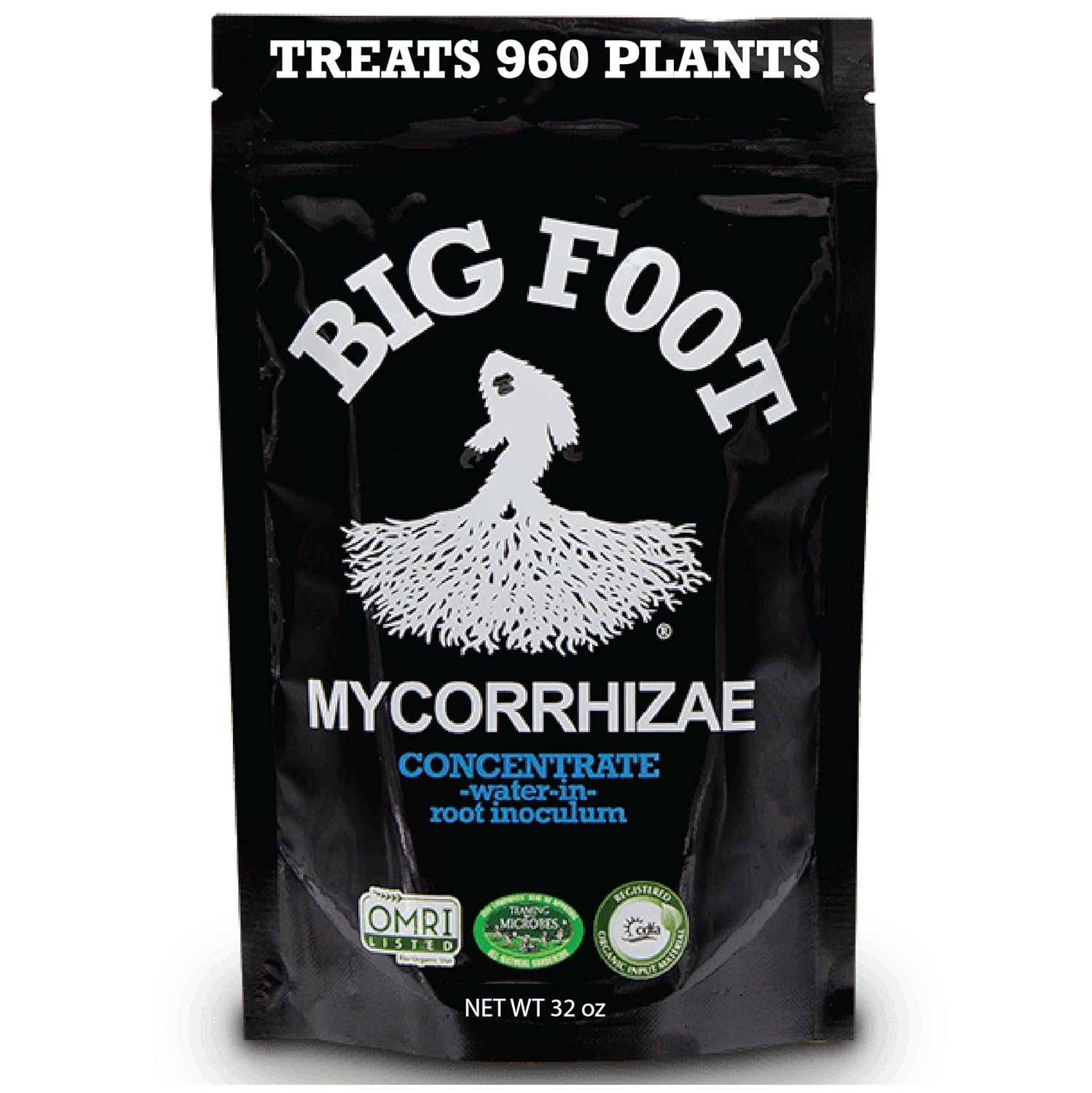 Big Foot Mycorrhizae for Plants, Potted Plants and Gardens - Concentrate Fully Dissolves in Water, Year Round Organic Fertilizer for Root Growth and Healthy Soil - 32 Ounces of Mycorrhizal Inoculant
