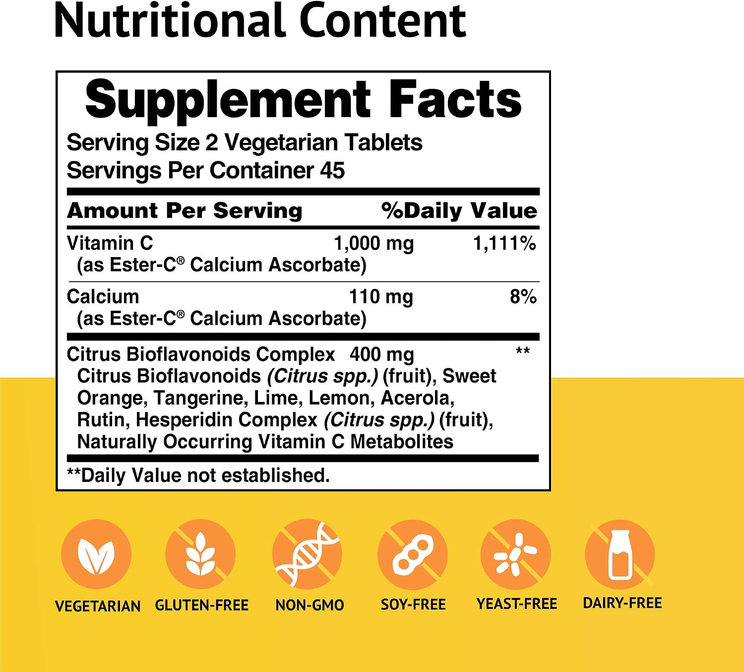 Ester-Vitamin C with Citrus Bioflavonoids 500 Milligrams 450 Veg Tabs