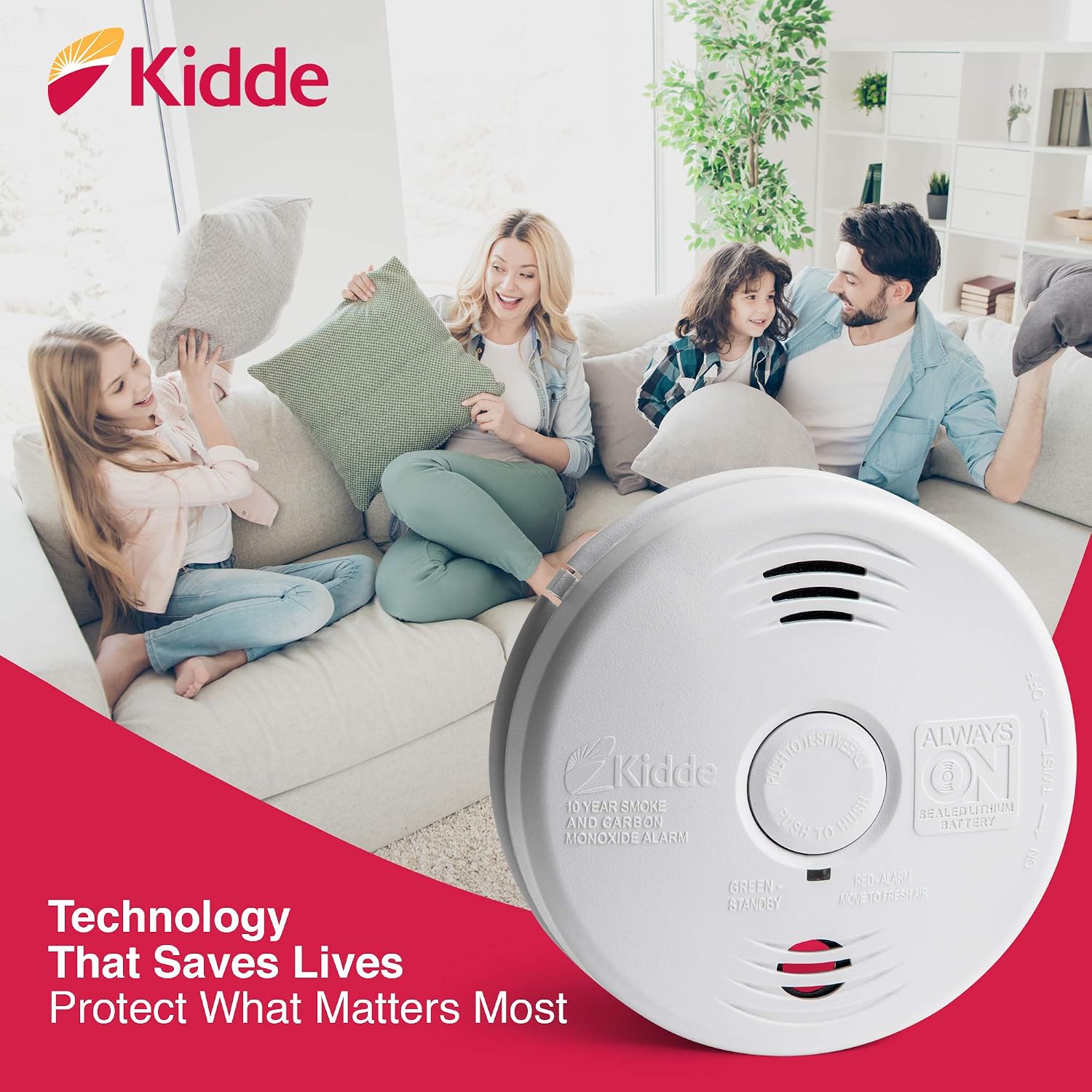 Kidde Smoke and Carbon Monoxide Detector Alarm with Voice Warning | Hardwired w/10 Year Lithium Battery Backup | Interconnectable | Model # i12010SCO