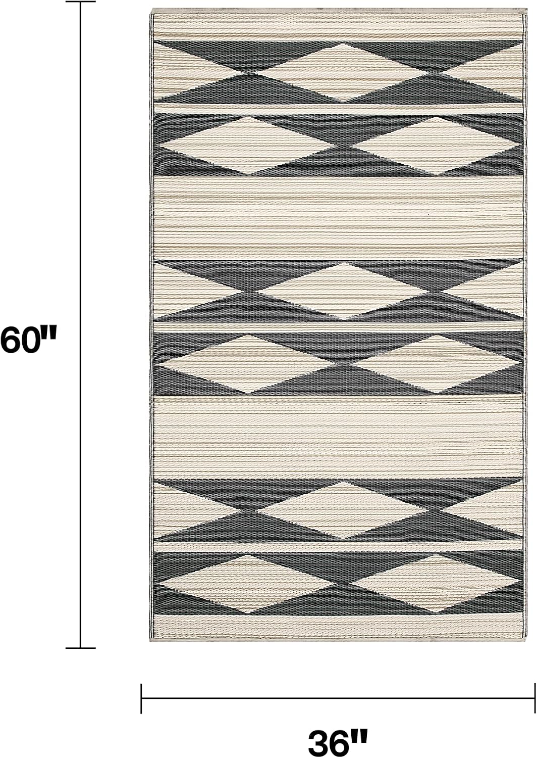 Fab Habitat Outdoor Rug - Waterproof, Fade Resistant, Crease-Free - Premium Recycled Plastic - Geo Tribal - Porch, Deck, Balcony, Mudroom