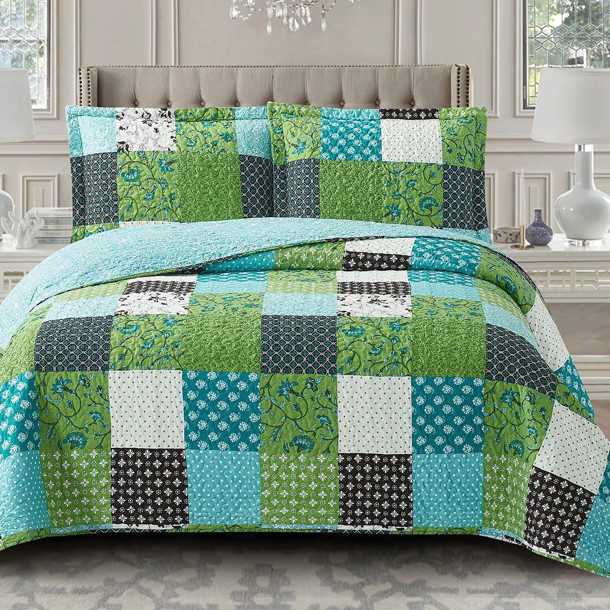 Royal Hotel Ayat Birds Oversized Coverlet Set Queen Size – Luxury Queen Quilt Bedspread, All Season Soft Filled Quilts