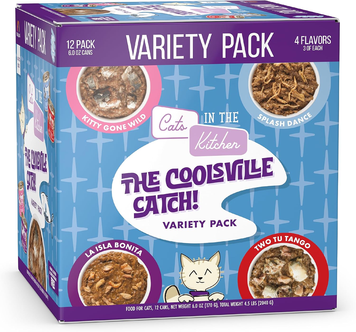 Weruva Cats in the Kitchen, Kitchen Cuties Variety Pack, Wet Cat Food, 3.2oz Can (Pack of 12)