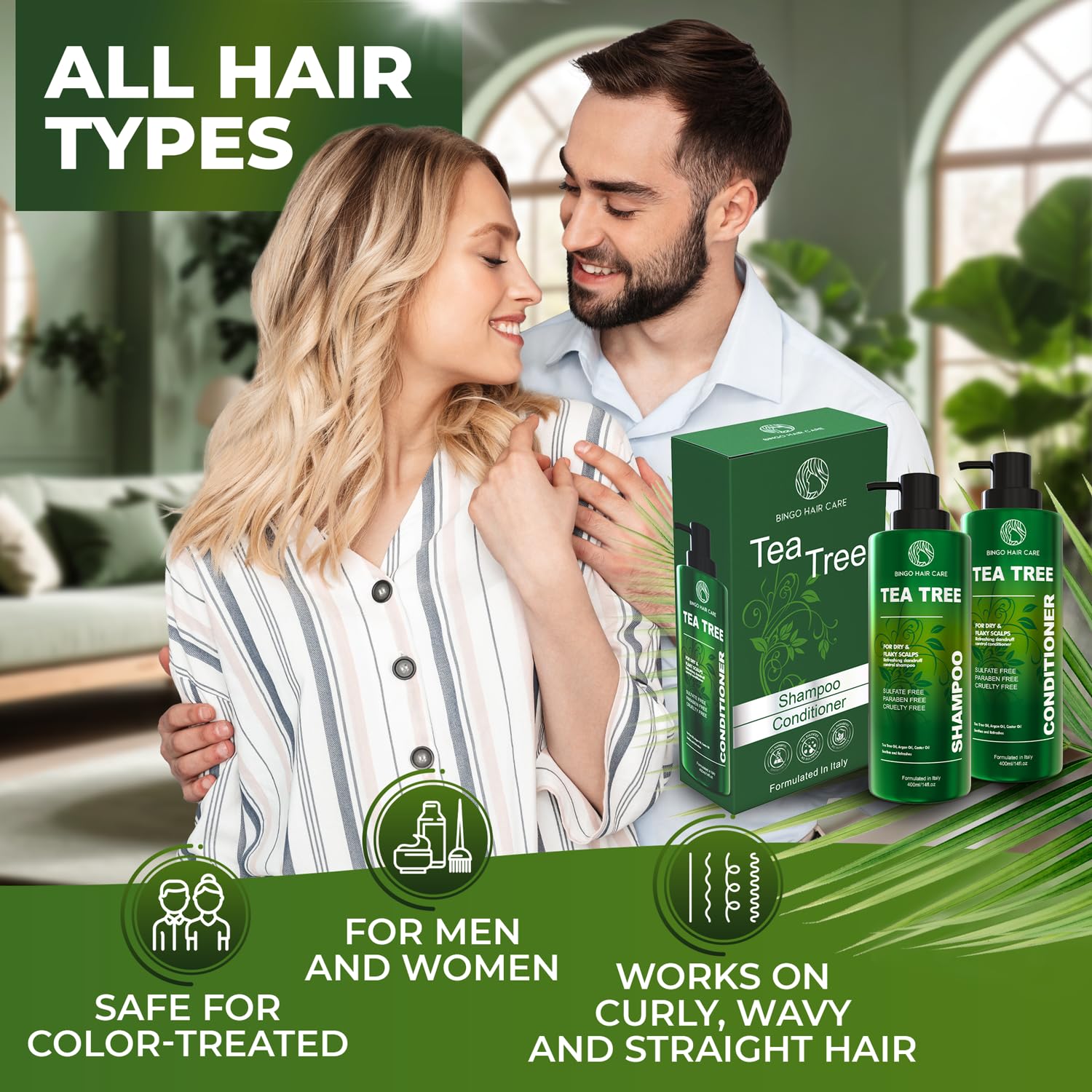 Moroccan Argan Oil Shampoo and Conditioner Set - Sulfate Free, Anti Frizz Hydrating Care for Women - Deep Moisturizing Treatment for Color, Keratin Treated, Curly, Damaged and Dry Hair
