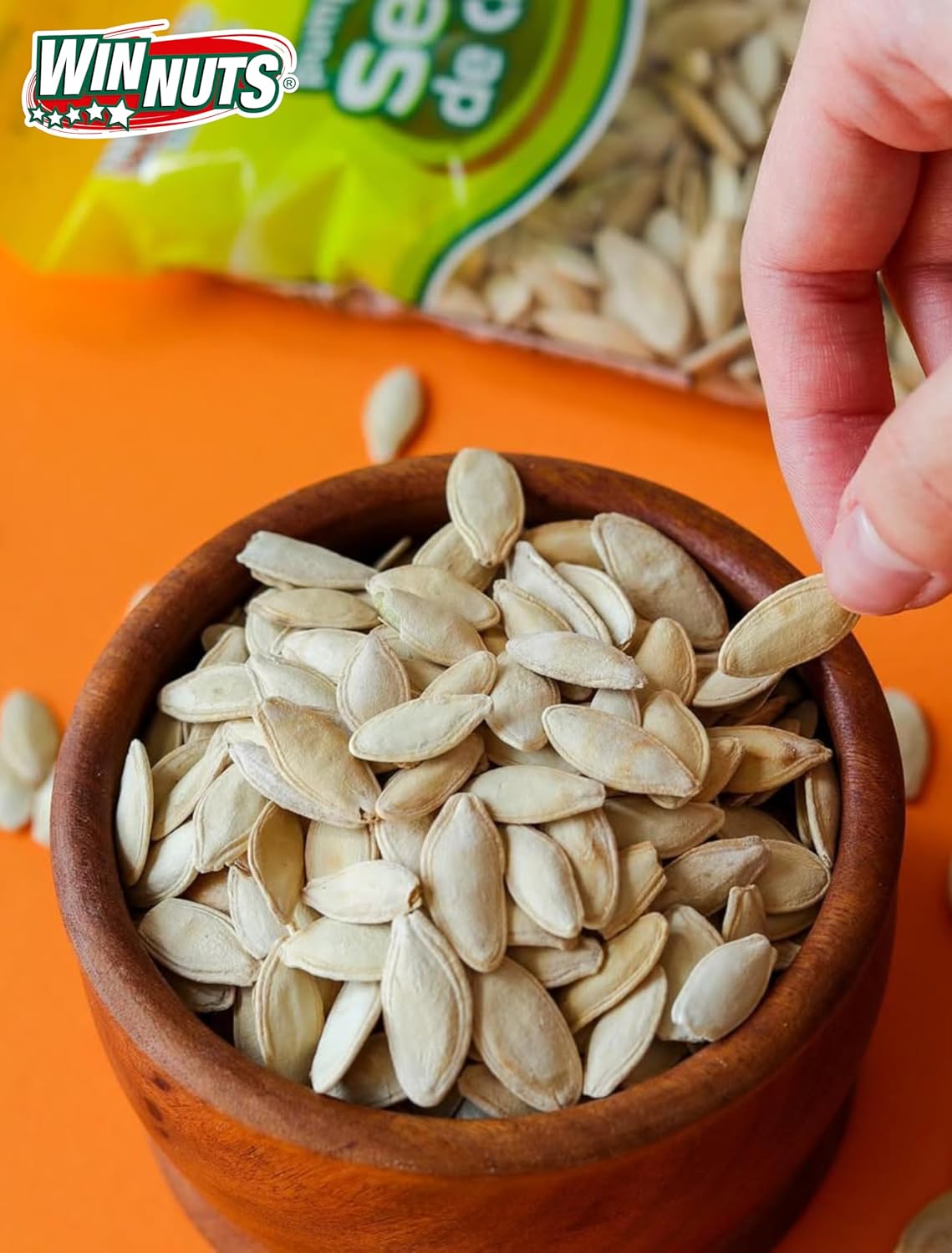 WINNUTS Roasted & Salted Pumpkin Seeds to Eat (5 Pack, 3.52 Oz Each) | Pepitas Roasted Salted | Crunchy Energy Snack, Perfect for Salads & Topping | On-The-Go Pouches
