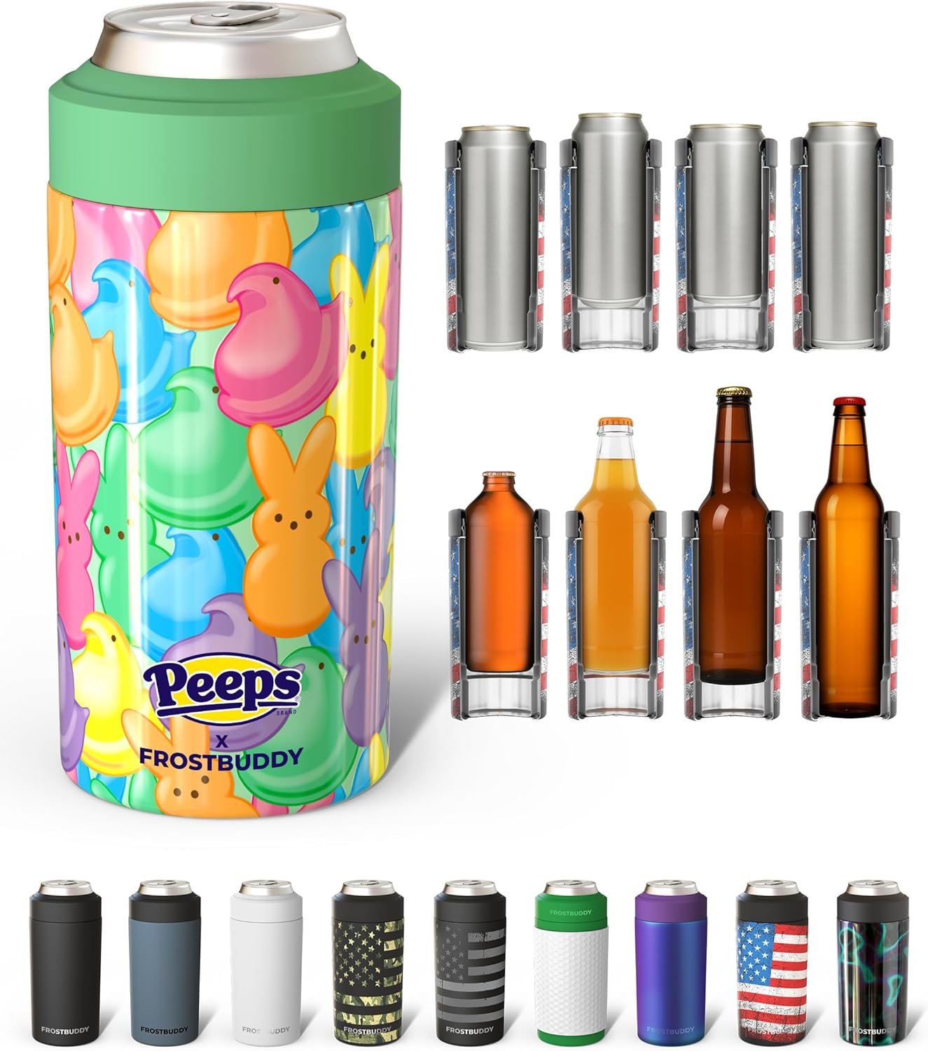 Frost Buddy Universal Can Cooler - Fits Slim Cans, 12 & 16oz (MatteBlack)