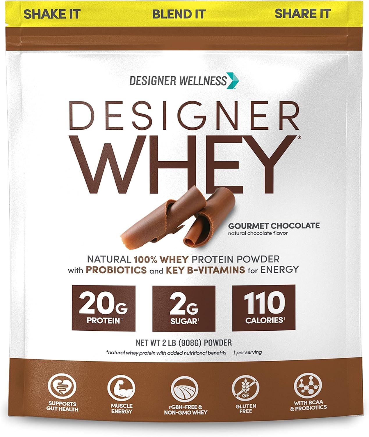 Designer Wellness, Vanilla, Designer Whey Protein Powder, 2 lb