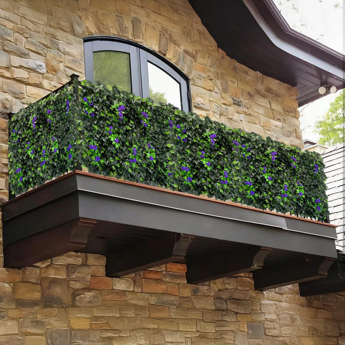 Expandable Fence Privacy Screen for Balcony Patio Outdoor,Decorative Faux Ivy Fencing Panel,Artificial Hedges (Single Sided Leaves)……