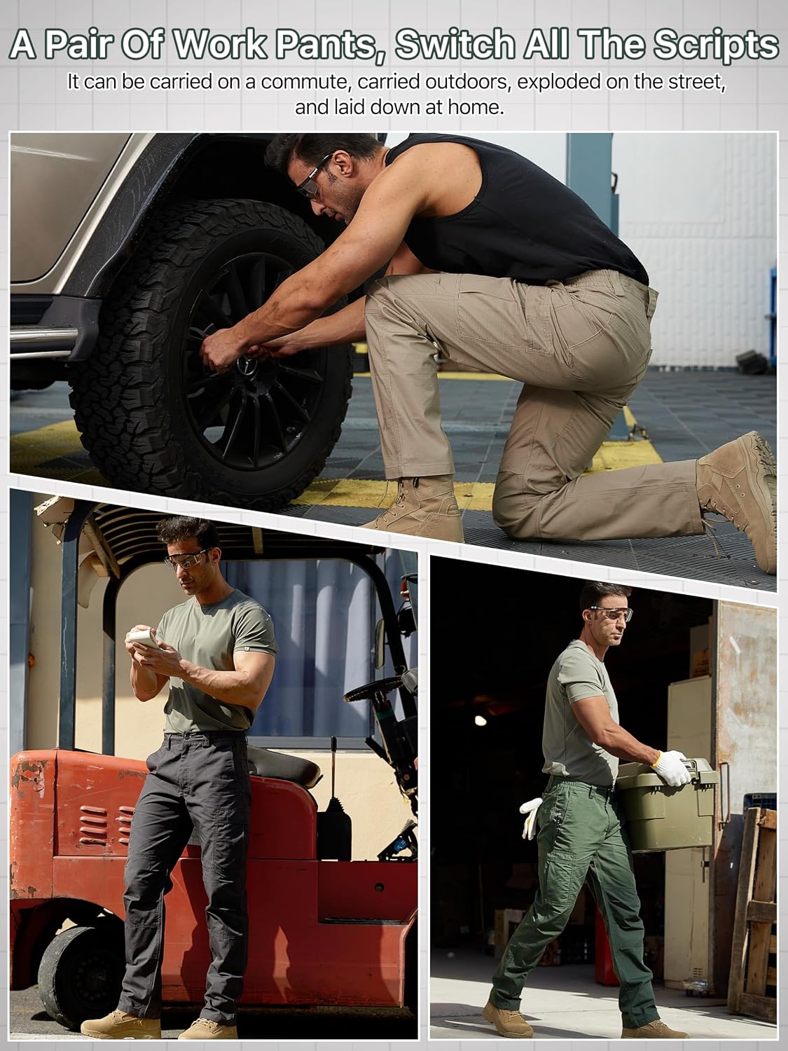 FREE SOLDIER Mens Cargo Work Tactical Pants Ripstop