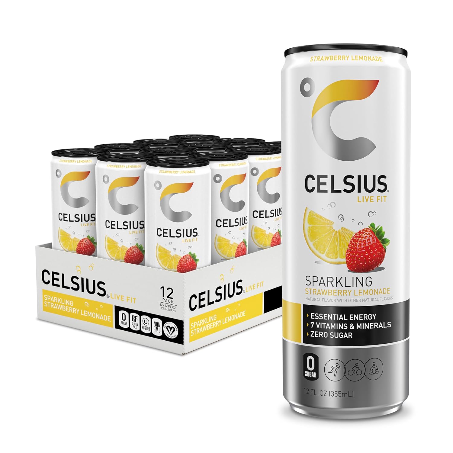 CELSIUS Sparkling Cola, Sugar Free Energy Drink, 12 Fl Oz (Pack of 12)