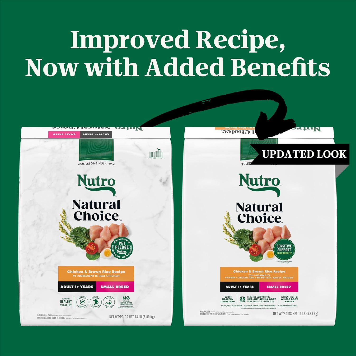 Nutro Natural Choice Small Breed Dry Dog Food, Chicken & Rice, 5 lb | Non-GMO, Real chicken #1 ingredient, no corn, wheat, soy, Omega-3 & 6 for soft shiny coat, supports energy, bones & muscles