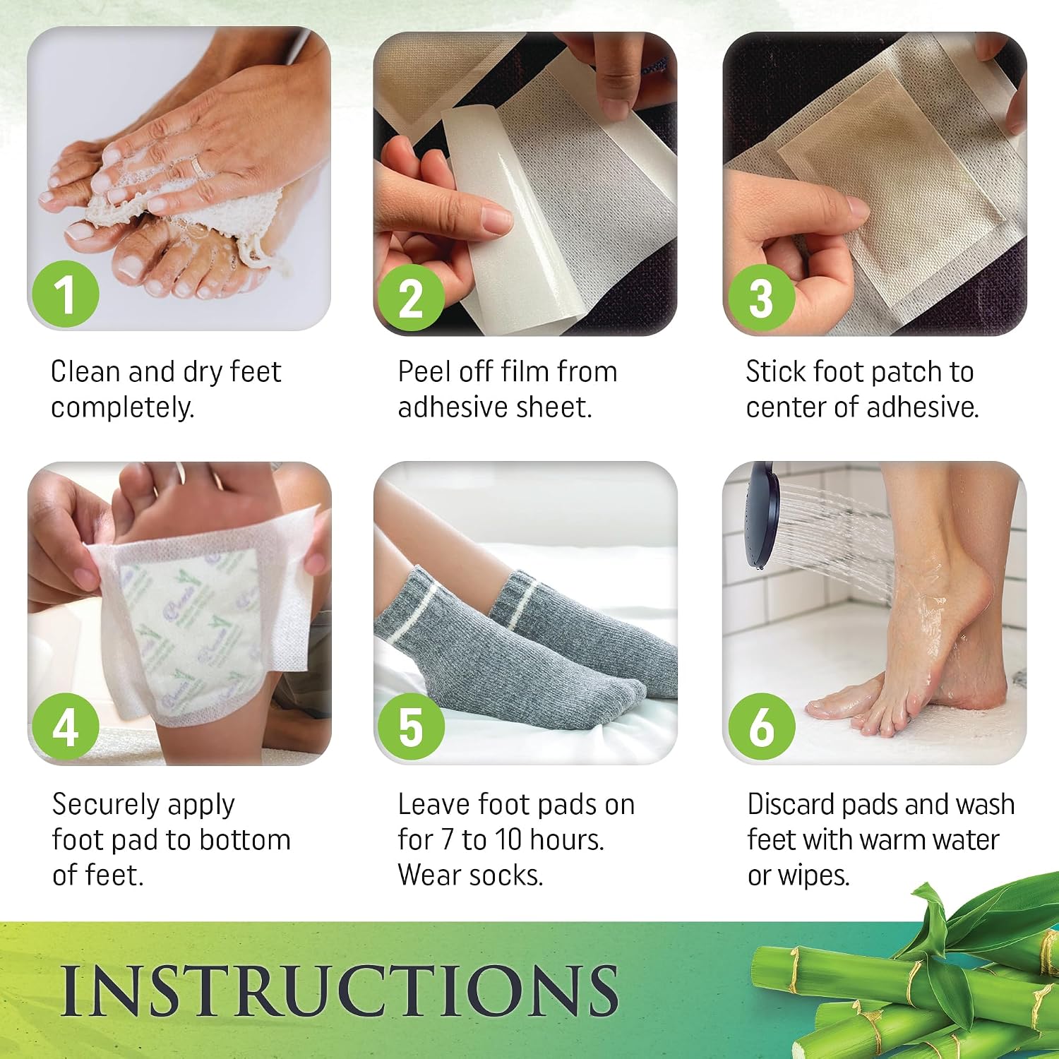 Prescia Foot Pads, Ginger Herbal Variety, Bamboo Vinegar, Nightly Foot Care