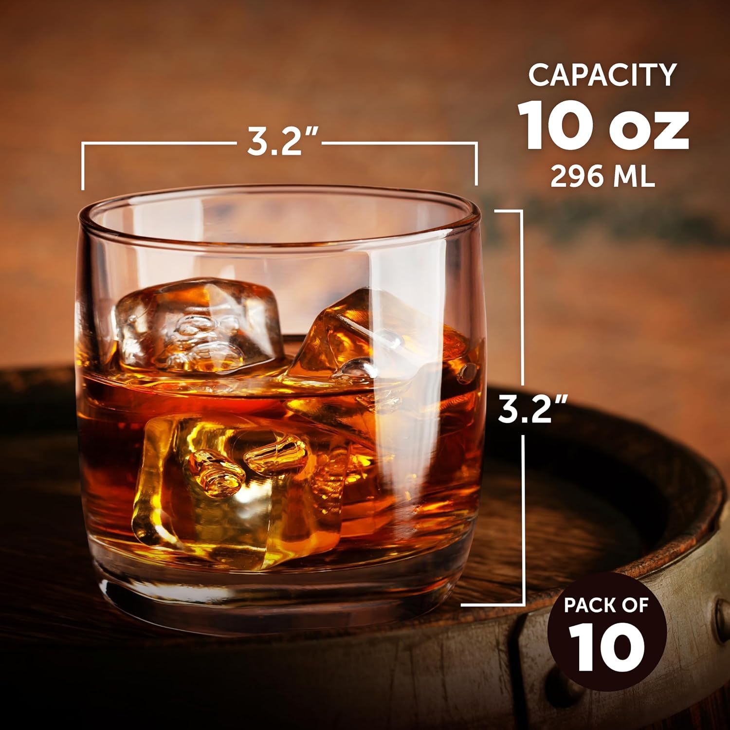 DISCOUNT PROMOS Custom Whiskey Glasses 10 oz Set of 10/50/100, Personalized Bulk Pack - Heavy Base Old Fashioned Glass, Perfect for Scotch, Bourbon