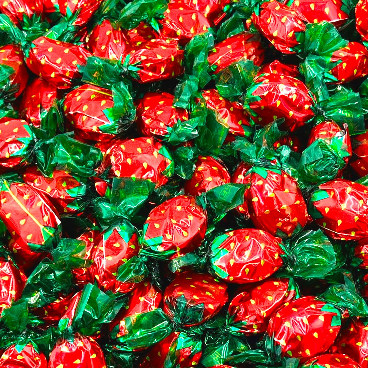 Strawberry Hard Candy Individually Wrapped, Old Fashioned Candy, 1 Lb Bag