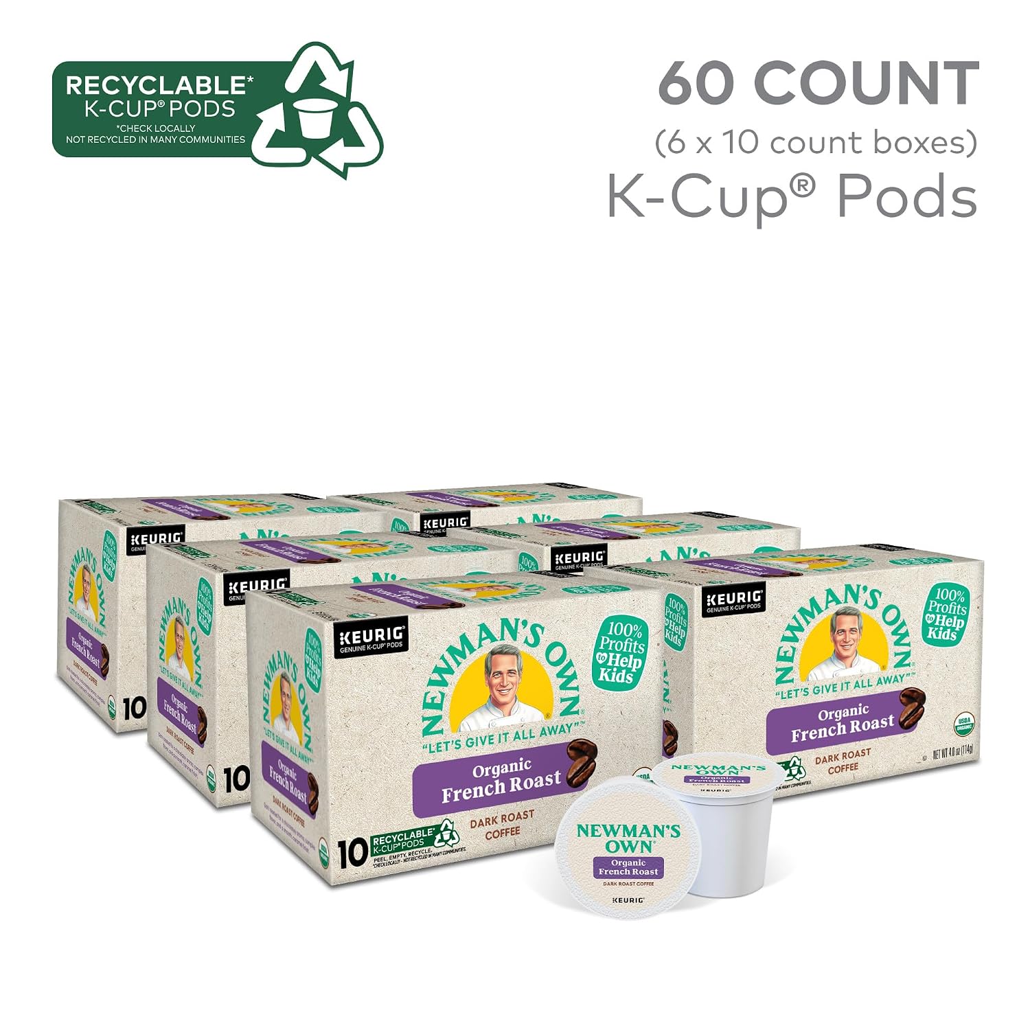 Newman's Own Organics Special Blend Keurig Single-Serve K-Cup Pods, Medium Roast Coffee, 96 Count