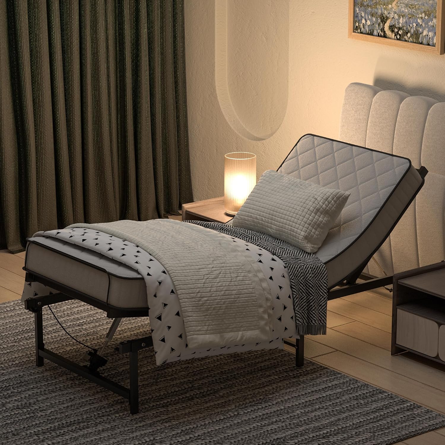 Adjustable Bed Frame Twin XL Electric Adjustable Bed Base | Head & Foot Incline, Ultra Quiet Motor, Remote Control, Fits Most Mattresses, Reduces Snoring & Boosts Circulation