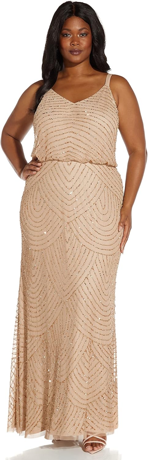 Adrianna Papell Women's Long Blouson Dress