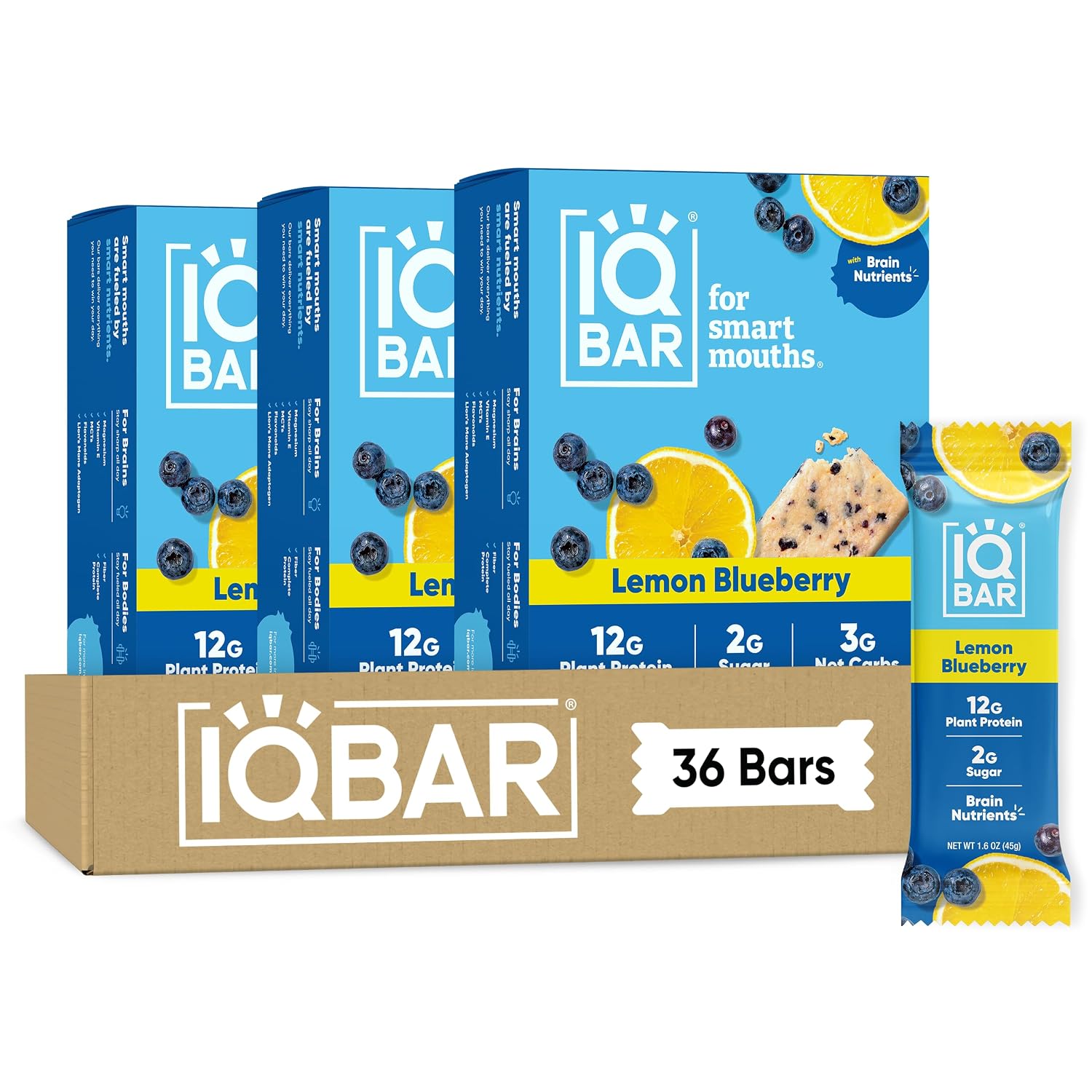 IQBAR Clean Protein Bars, Low Sugar Keto, Banana Nut 12-Count