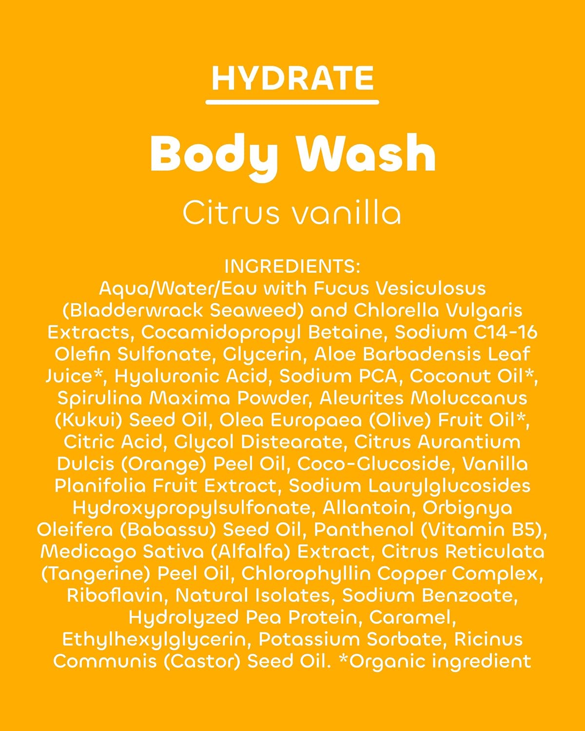 Seaweed Bath Co. Hydrate Body Wash, Unscented, 12 oz | Foaming Shower Gel Cleanser with Natural Ingredients, Fragrance Free and Gentle, Good for Sensitive Skin